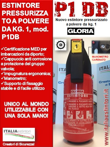 Gloria - Estintore a polvere PD6GA da 6 kg : : Fai da te