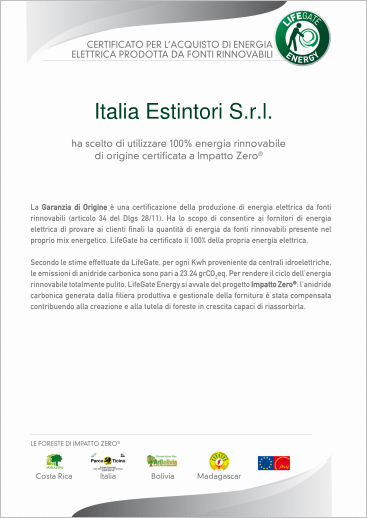 Italia Estintori sceglie l'energia rinnovabile a IMPATTO ZERO!