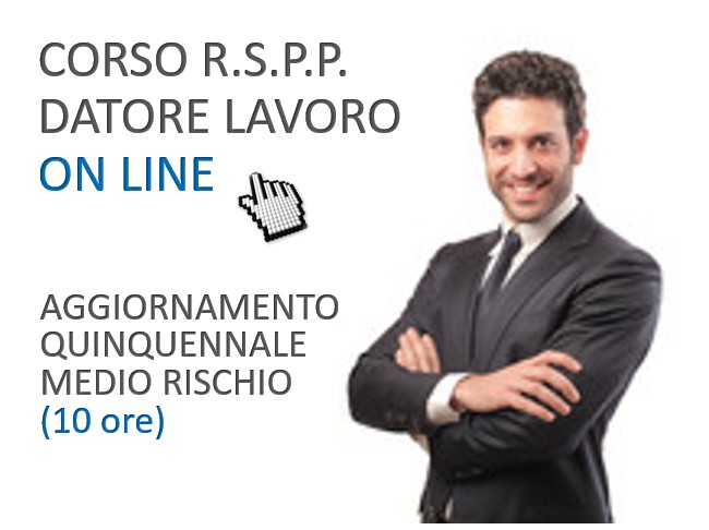 Corso on-line RSPP datore di lavoro (aggiornamento quinquennale)